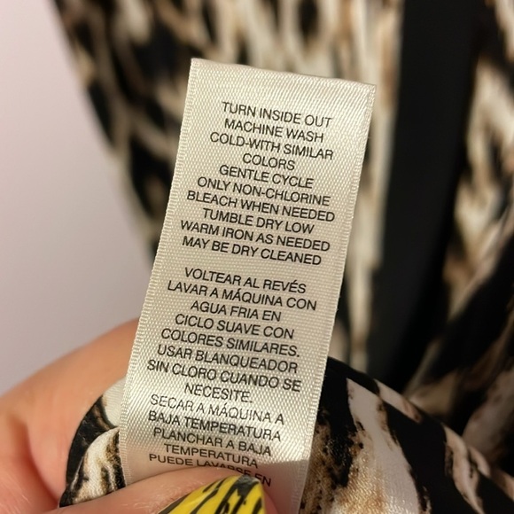 Chico’s Speckled Animal-Blocked Shirtdress Leopard Print Dress size 2 (L/12) - Picture 7 of 16